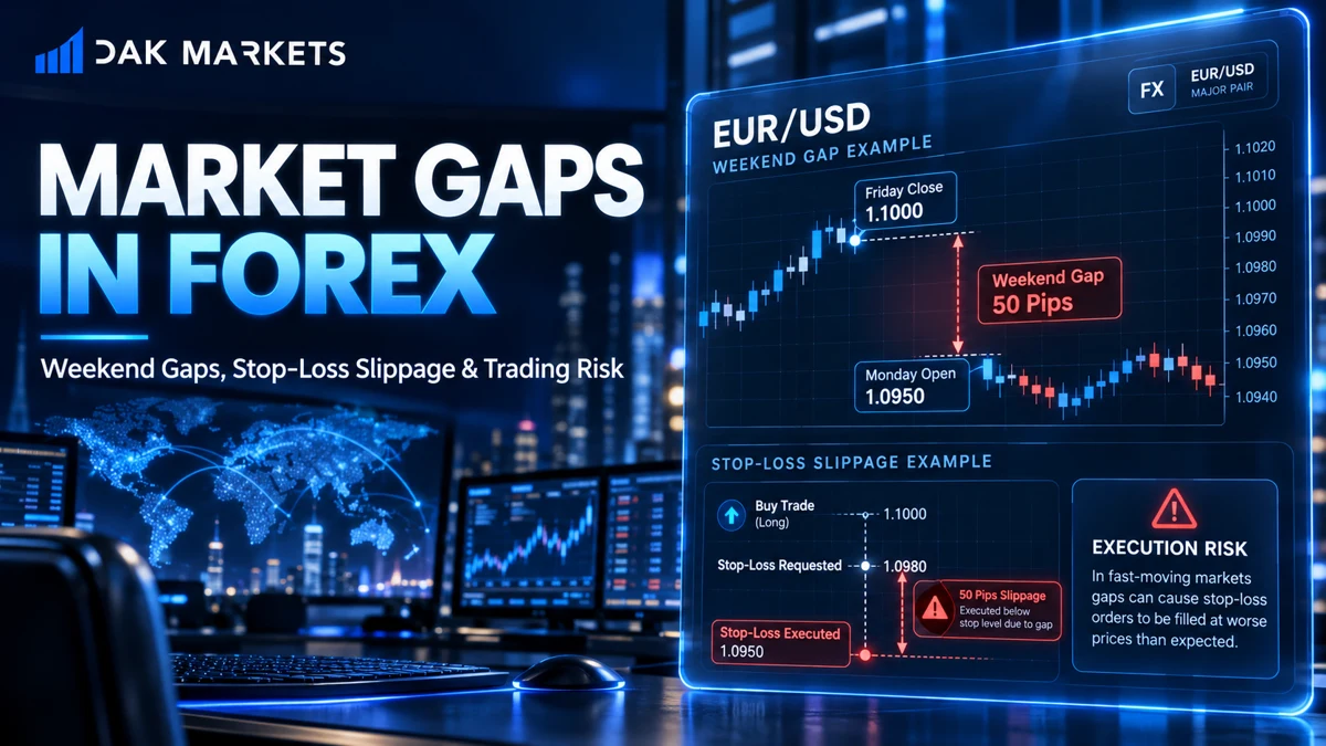 Market Gaps in Forex: Weekend Gaps, Stop-Loss Slippage & Trading Risk