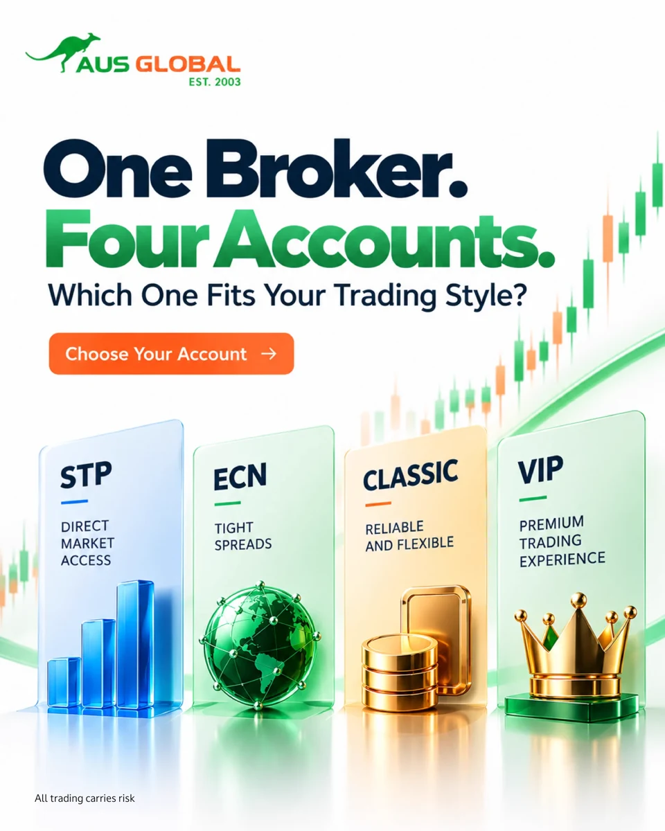 AUS Global highlights four account options from $50