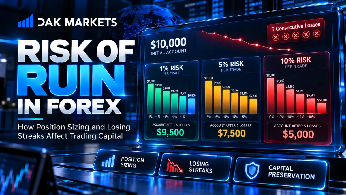 Risk of Ruin in Forex: How Position Sizing and Losing Streaks Affect Trading Capital
